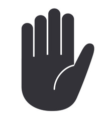 Hand palm stop warning sign icon symbol