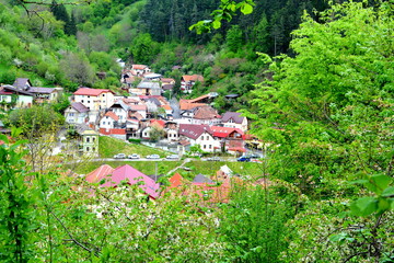 Aerial view. Typical urban landscape of the city Brasov, a town situated in Transylvania, Romania, in the center of the country