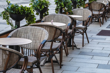 Cafe tables and chairs outdoor