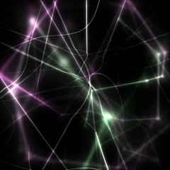 3D illustration of light grid structure. An abstract backdrop resembling an electricity storm or plasma substance. Beautiful futuristic background with pattern reminiscent of a lightning.