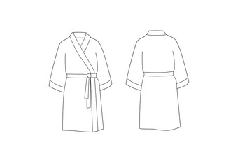 housecoat.  Womens robe template. vector illustration of womens clothes