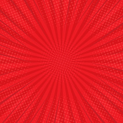 VS letters. The background is red in a flat style comic design with a half-tone. Retro style. POP-art. Vector illustration