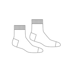 sock isolated on white background. Socks template vector.