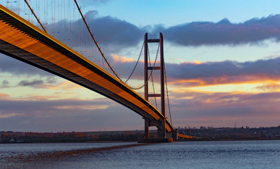 Humber bridge at sunset