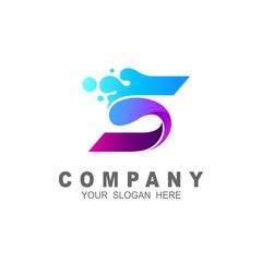 Letter s in water drop logo template