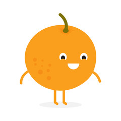 Fruit orange. Cute fruit character