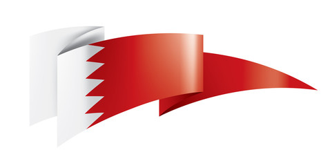 Bahrain flag, vector illustration on a white background