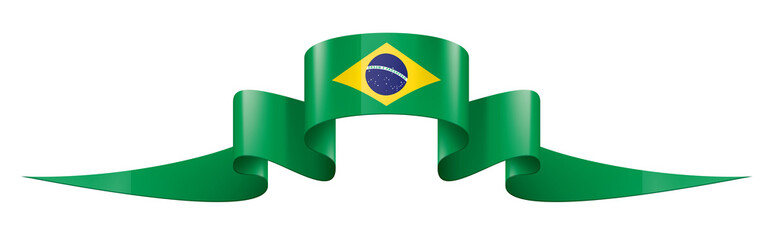 Brazil flag, vector illustration on a white background