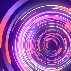 Abstract 3d rendering composition of pink colored circles. Computer generated geometric pattern