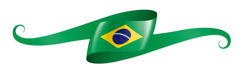 Fototapeta na wymiar Brazil flag, vector illustration on a white background