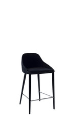 loft style chair on white background.  black velvet chair isolated	