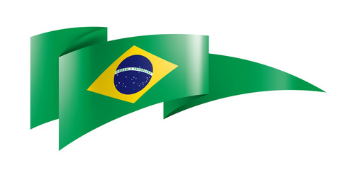 Brazil flag, vector illustration on a white background