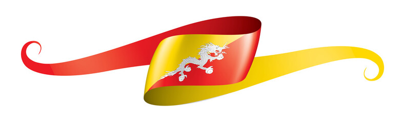 Bhutan flag, vector illustration on a white background