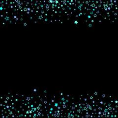 Blue, cyan, turquoise glitter stars, confetti.