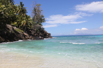 Naklejka na ściany i meble seychelles beach private island coconut