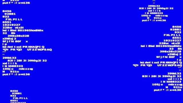 Motion graphic of Random numeric flowing with blue background