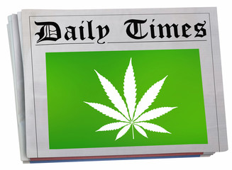 Marijuana Weed Pot Cannabis Newspaper Front Page Article 3d Illustration