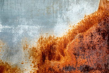 Close up of weathered and rusted metal panel - obrazy, fototapety, plakaty