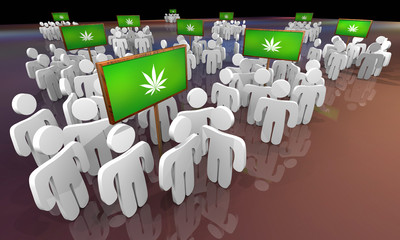 Marijuana Weed Pot Cannabis People Groups Users Customers 3d Illustration