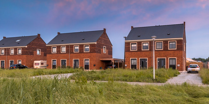 Street with modern family houses
