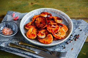 Grilled pink Prawn Shrimp