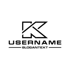 K logo concept black and white