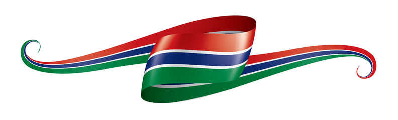 Gambia flag, vector illustration on a white background