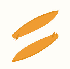 Travel or vacations design picture of  windsurfing board, surfboard, board for surfing en realistic and isometric style. Universal for web and mobile UI and application or web. Vector illustration.