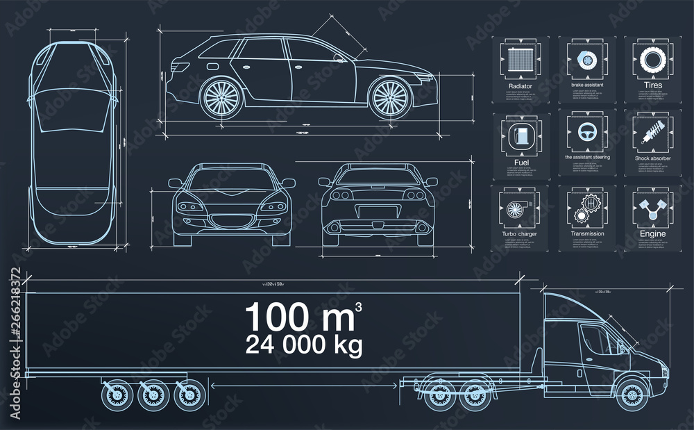 Poster futuristic user interface. hud ui. abstract virtual graphic touch user interface. cars infographic. 