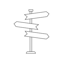 Obraz premium Fingerpost colored icon. Element of road signs and junctions for mobile concept and web apps icon. Outline, thin line icon for website design and development, app development
