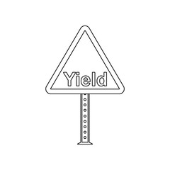 Yield sign colored icon. Element of road signs and junctions for mobile concept and web apps icon. Outline, thin line icon for website design and development, app development © gunayaliyeva