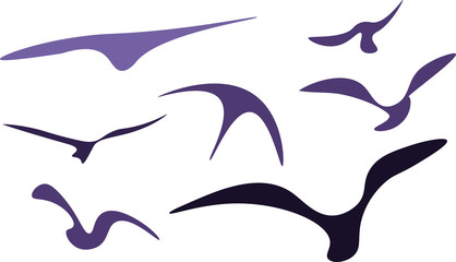 silhouettes of birds. swallows. vector