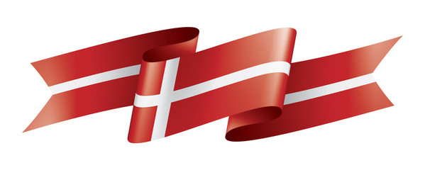 Denmark flag, vector illustration on a white background