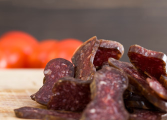 slices of meat sausage