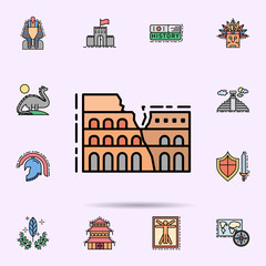 coliseum, roman, monumental icon. Universal set of history for website design and development, app development