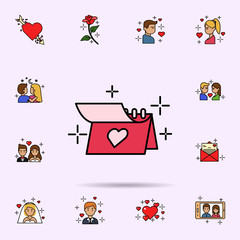 Fototapeta premium Calendar, date, heart,valentine icon. Universal set of love story for website design and development, app development