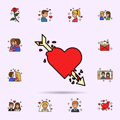 Fototapeta premium arrow, heart, love icon. Universal set of love story for website design and development, app development