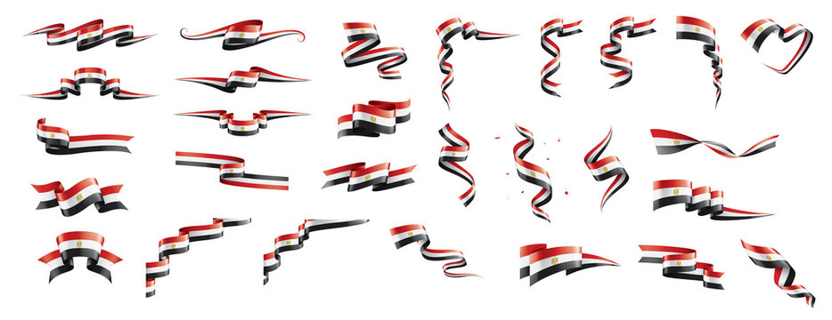 Egypt flag, vector illustration on a white background