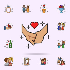 arm, boyfriend, girlfriend, love icon. Universal set of love story for website design and development, app development