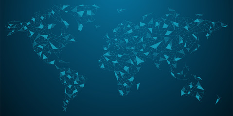 World Map - Global Technology and Business Connection