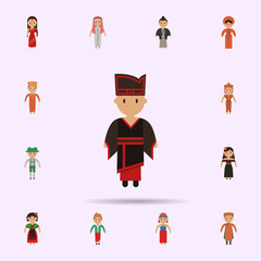Chinese, man cartoon icon. Universal set of people around the world for website design and development, app development