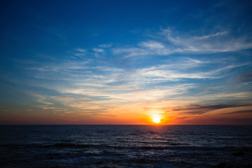 Beautiful sunset in the Atlantic ocean.