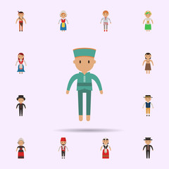 Fototapeta premium Thai, man cartoon icon. Universal set of people around the world for website design and development, app development