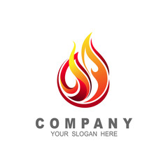 Fire logo . Red, yellow fire. Icon illustration for design, simple logo design