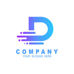 Fast letter d logo vector concept design modern company, speed, fast, and delivery icon