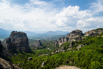 Fototapeta na wymiar Mountain view on Meteora monastery in greece on mountain