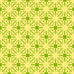 Green Pattern on yellow background. Seamless pattern. Abstract.