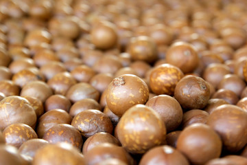 pile of macadamia nuts background