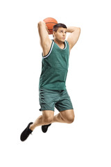 Male basketball player in action shooting with a ball and jumping © Ljupco Smokovski