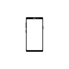 Realistic modern smartphone isolated on white background . Mock up phone with blank screen